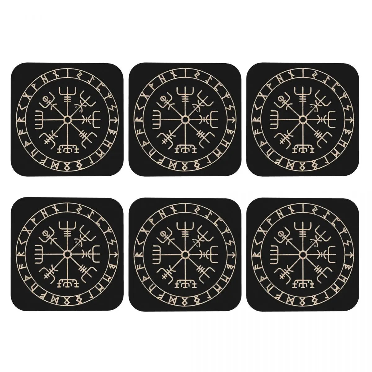 004 - Vegvisir Viking Compass Coasters – Set of 6