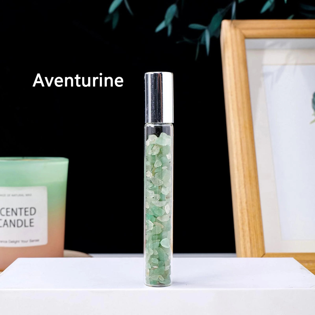 Natural crystal crushed stone perfume and essential oil bottle