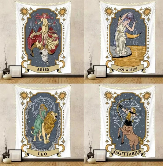 009 - Twelve Zodiac Tapestry Wall Hanging