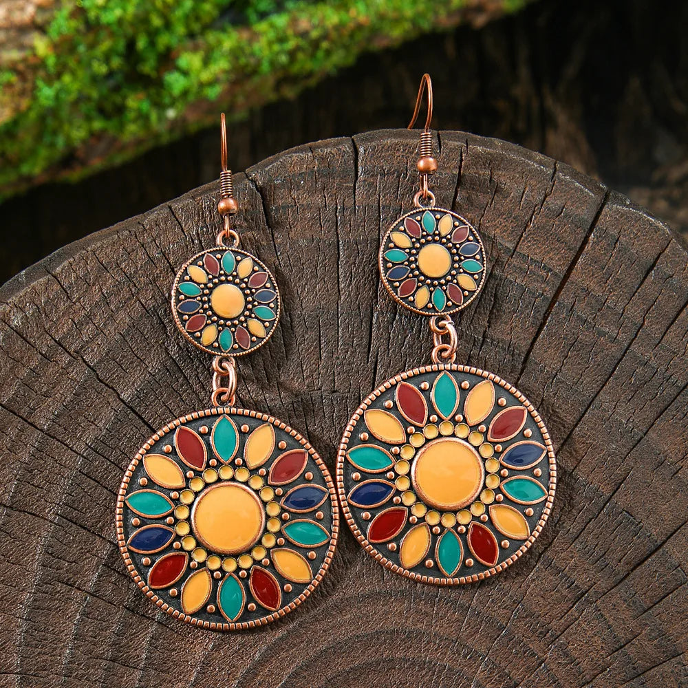 011 - Bohemian Water & Oil Drop Dangle Earrings
