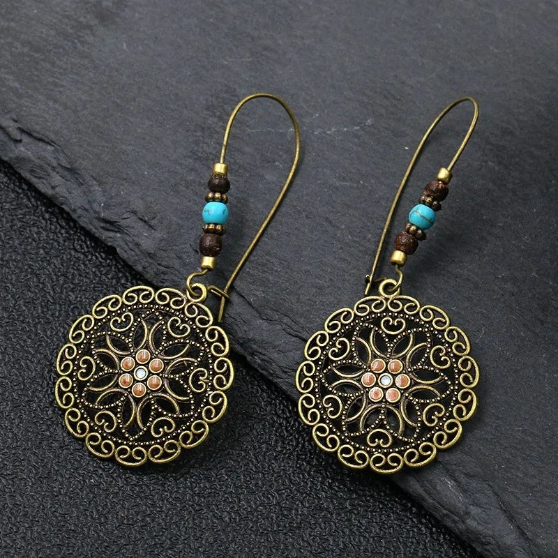 011 - Retro Bohemian Dangle Charm Earrings