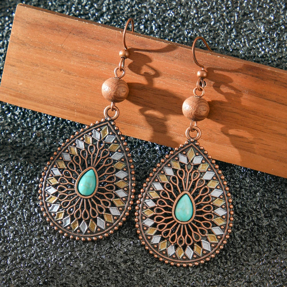 011 - Vintage Bohemian Dangle Charm Earrings
