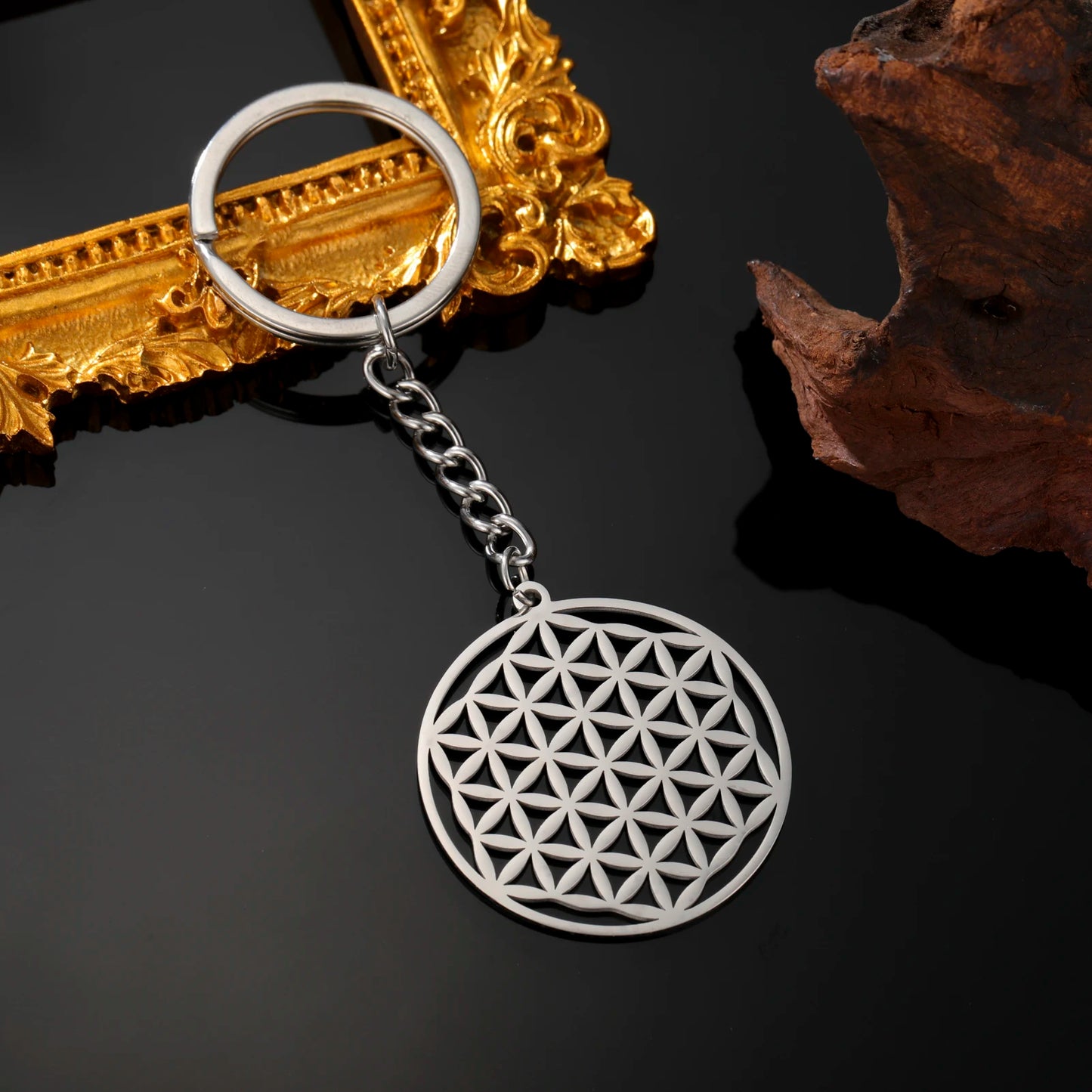 014 - Vintage Flower of Life Keychain