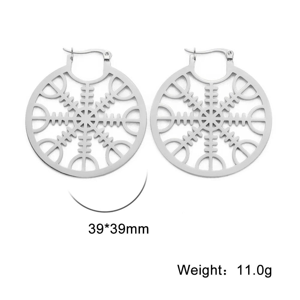 011 - Gothic Pentagram Hoop Style Earrings