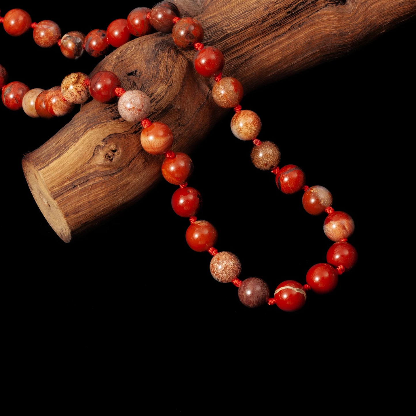 012 - Red Jasper Stone 108 Japa Mala Beads for Meditation