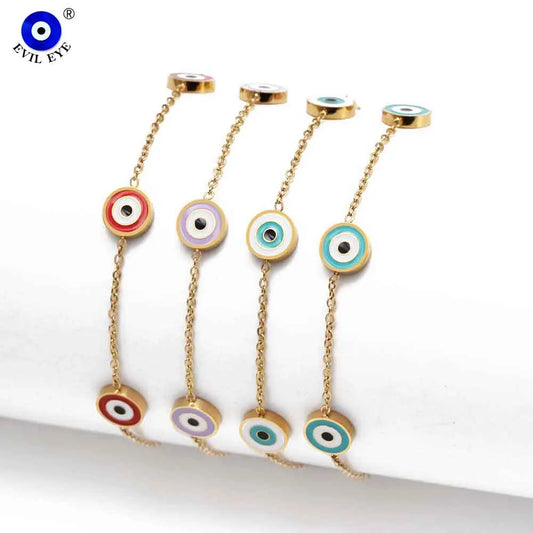 011 - Evil Eye Drip Oil Charm Bracelet