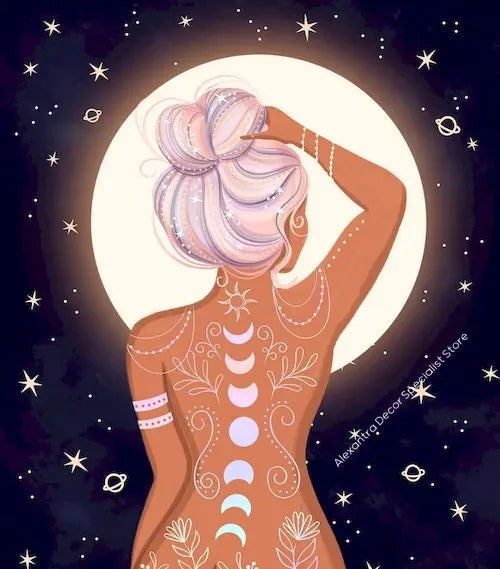 009 - Moon Witch Canvas Print Wall Art