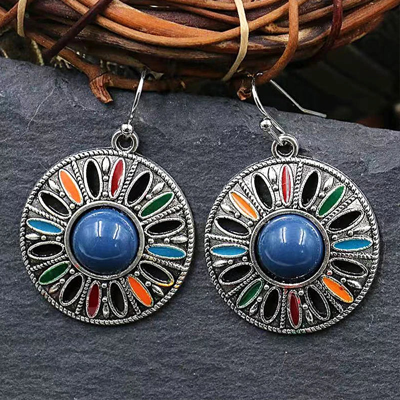 011 - Bohemian Bloom Water & Oil Drop Earrings