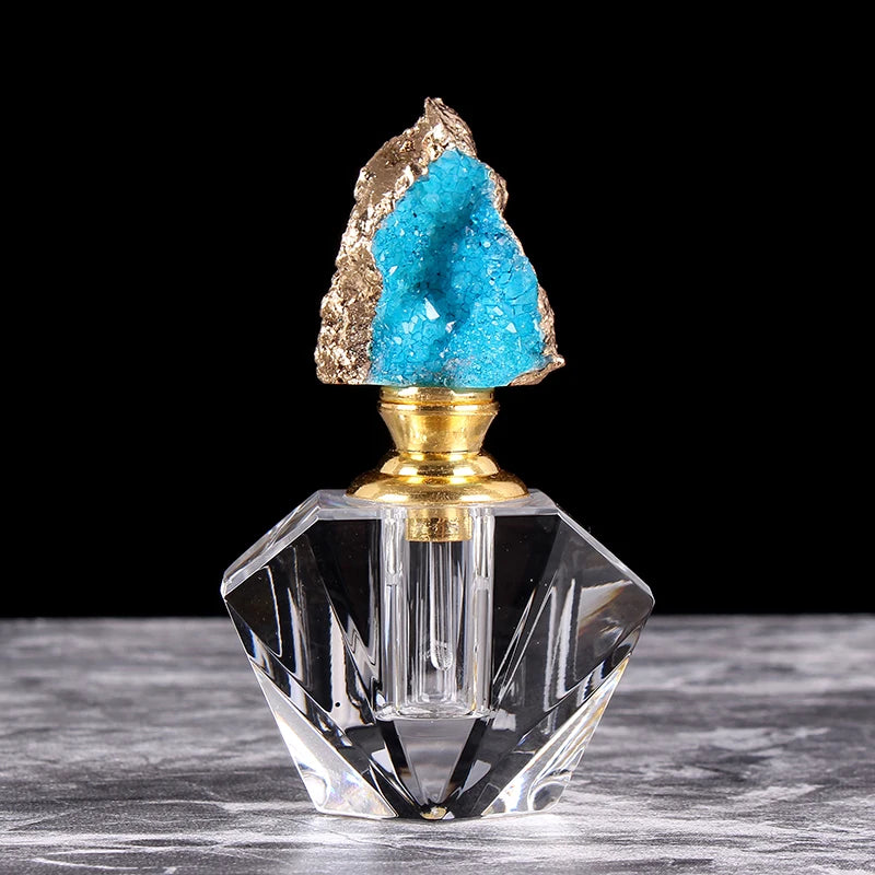 004 - Natural Agate Stone Decorative Bottle for Essential Oil
