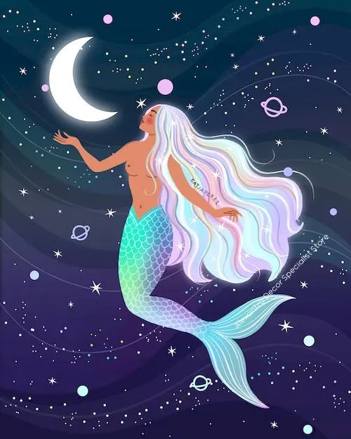 009 - Moon Witch Canvas Print Wall Art