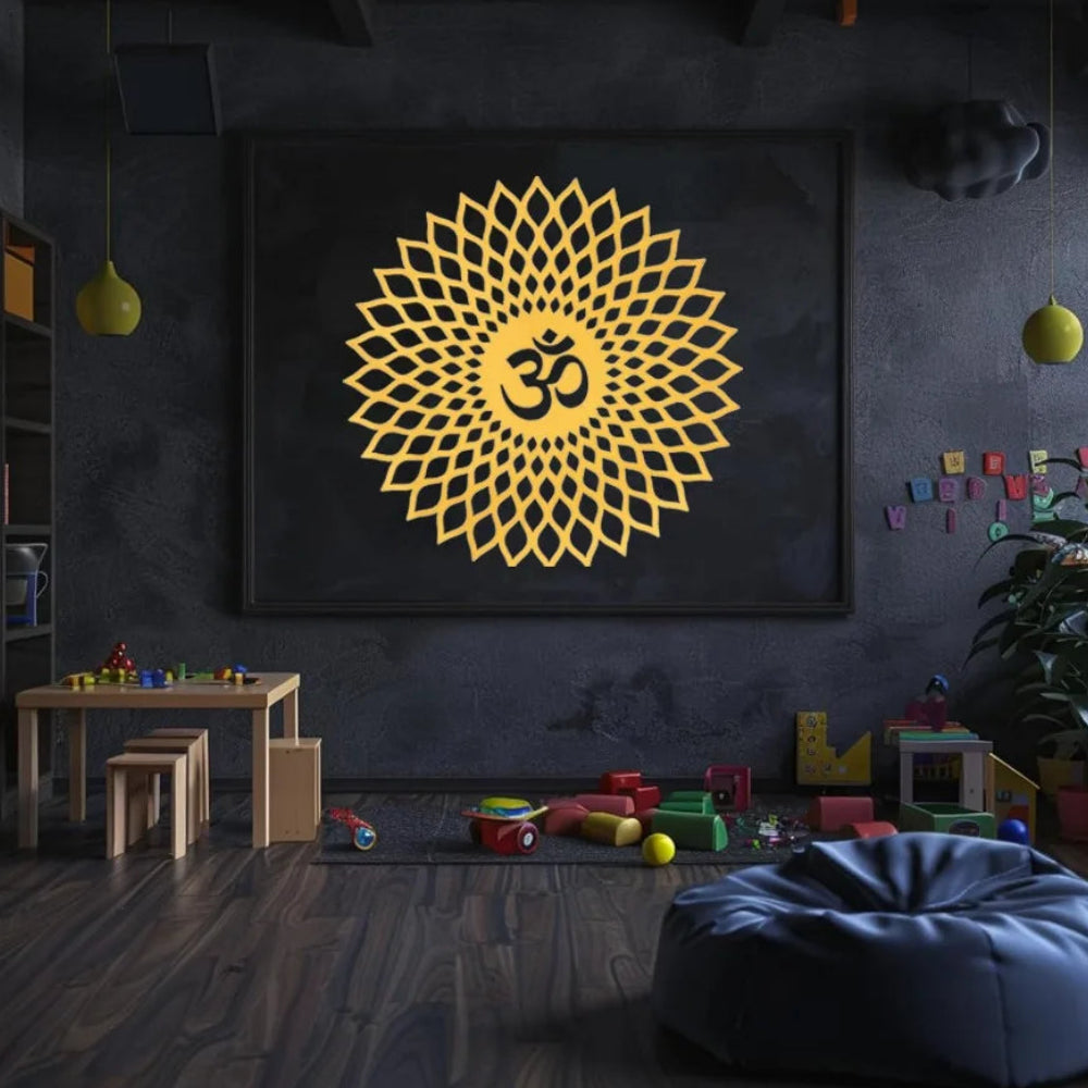 009 - Golden Ohm Metal Wall Art