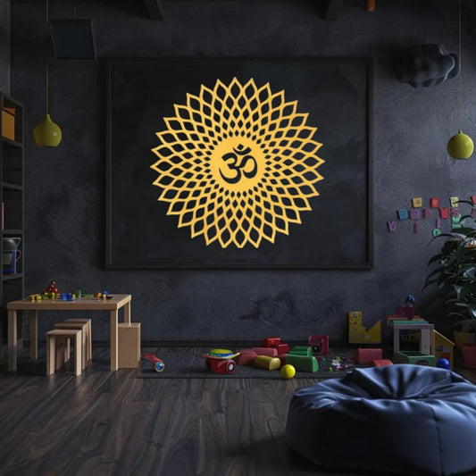 009 - Golden Ohm Metal Wall Art