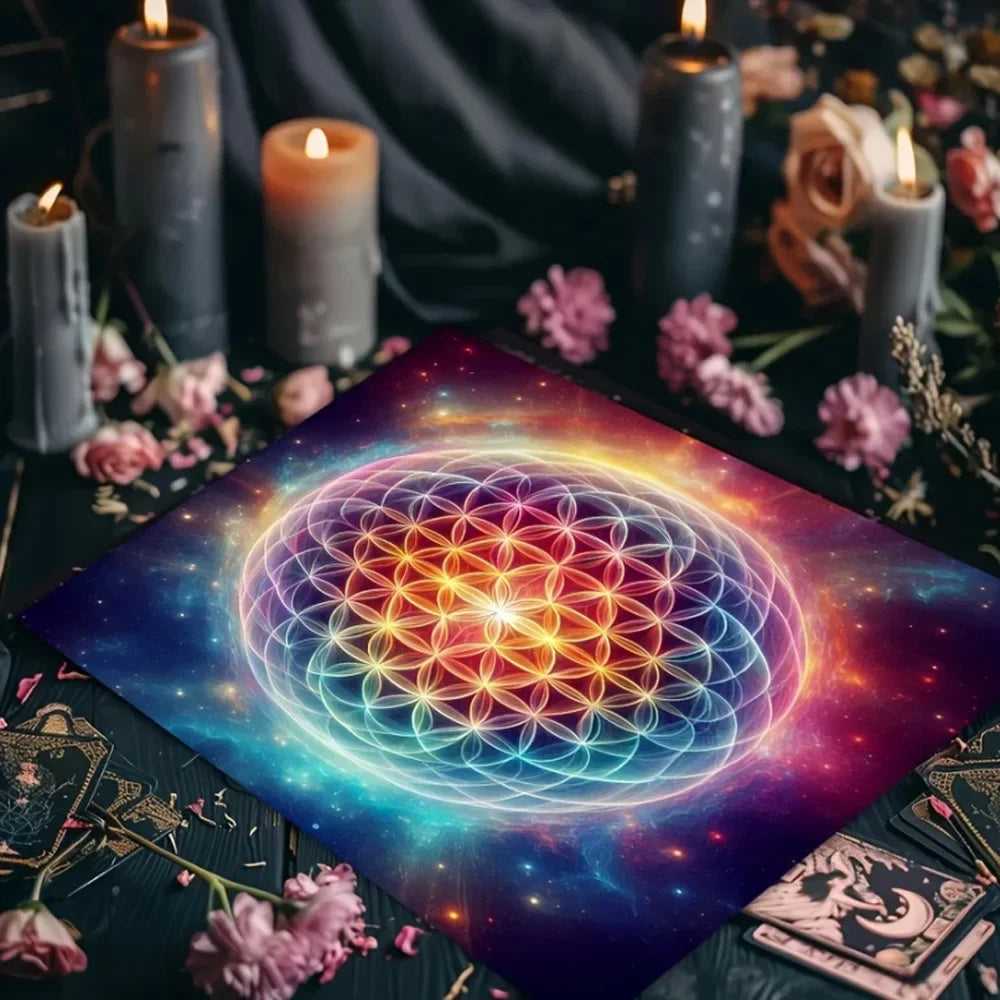 002 - Mandala & Flower of Life Divination Altar Cloth & Decor