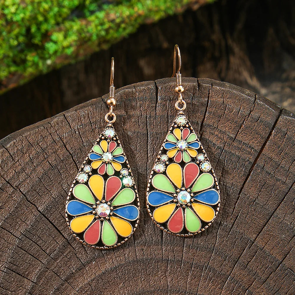 011 - Bohemian Water & Oil Drop Dangle Earrings