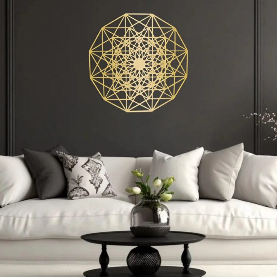 Mandala sacred geometry metal wall art