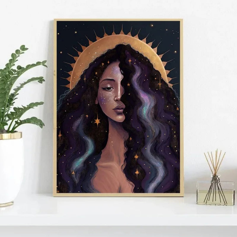 009 - Celestial Goddess Canvas Print Wall Art