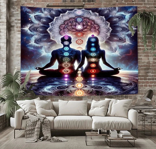 012 - 7 Chakras Meditation Tapestry Wall Hanging
