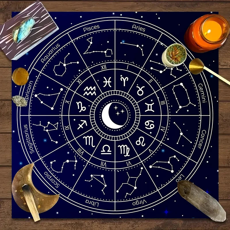Twelve constellations tarot astrology altar cloth