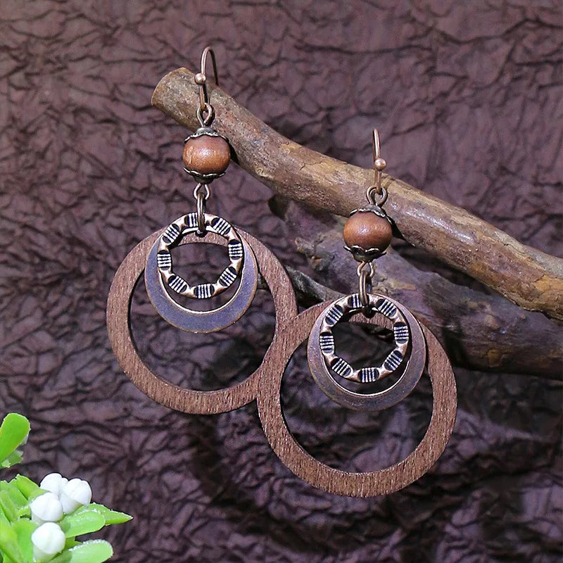011 - Retro Bohemian Dangle Charm Earrings