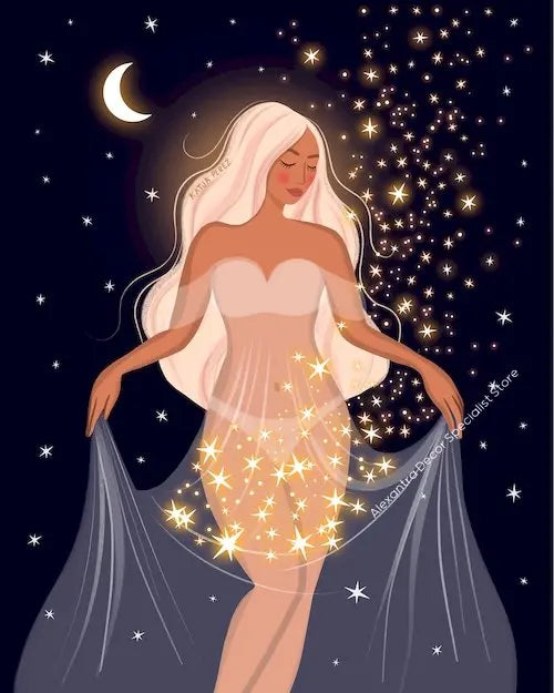 009 - Moon Witch Canvas Print Wall Art