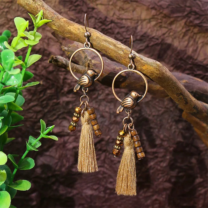 011 - Retro Bohemian Dangle Charm Earrings
