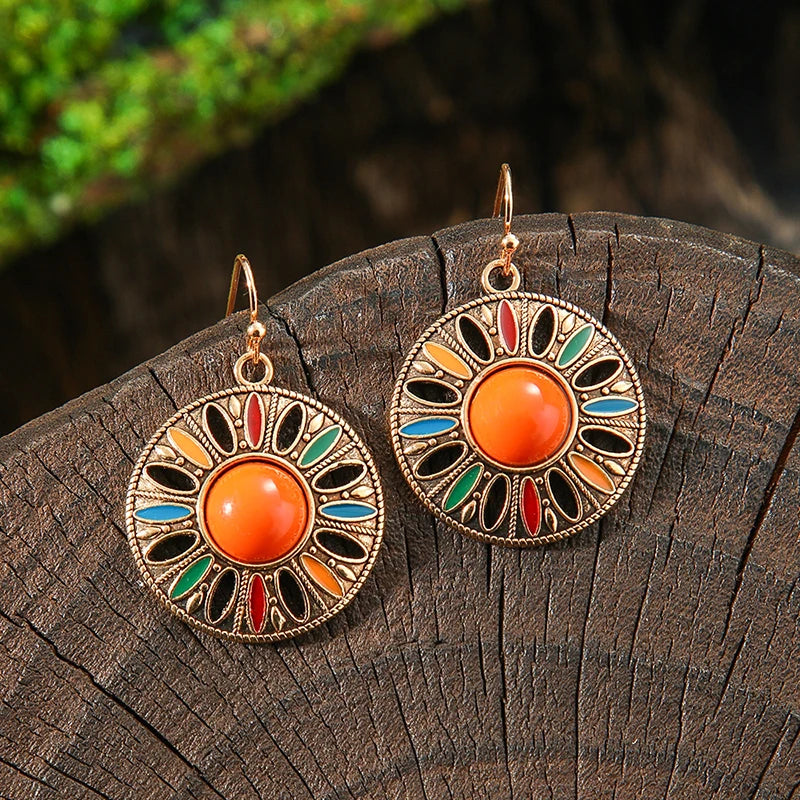 011 - Bohemian Bloom Water & Oil Drop Earrings