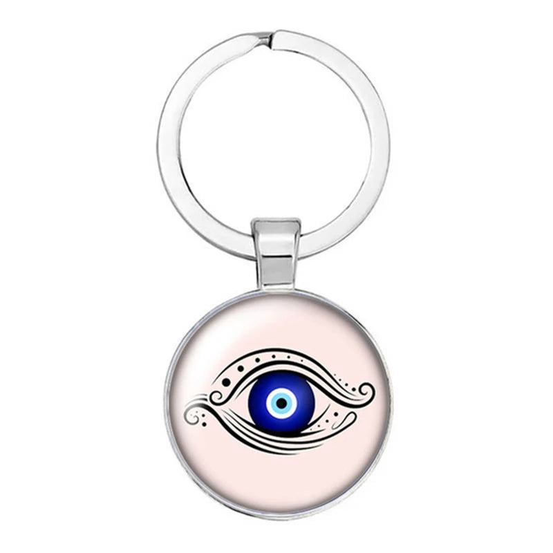 014 - Glass Turkish Evil Eye Keychain