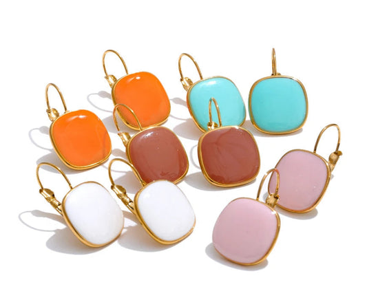011 - Candy Coated 18k Gold-Plated Drop Earrings