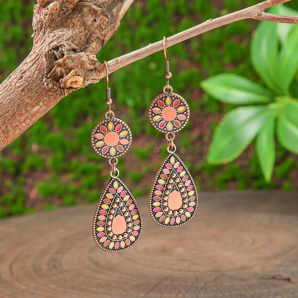 011 - Bohemian Water & Oil Drop Dangle Earrings