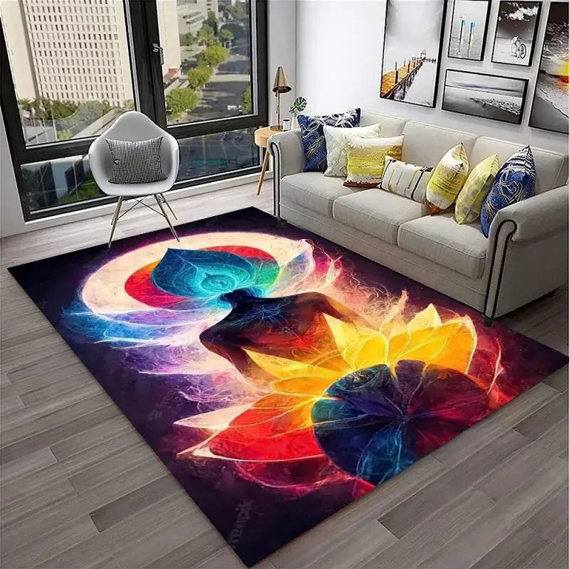 012 - 7 Chakras Yoga Meditation Non-Slip Area Mat