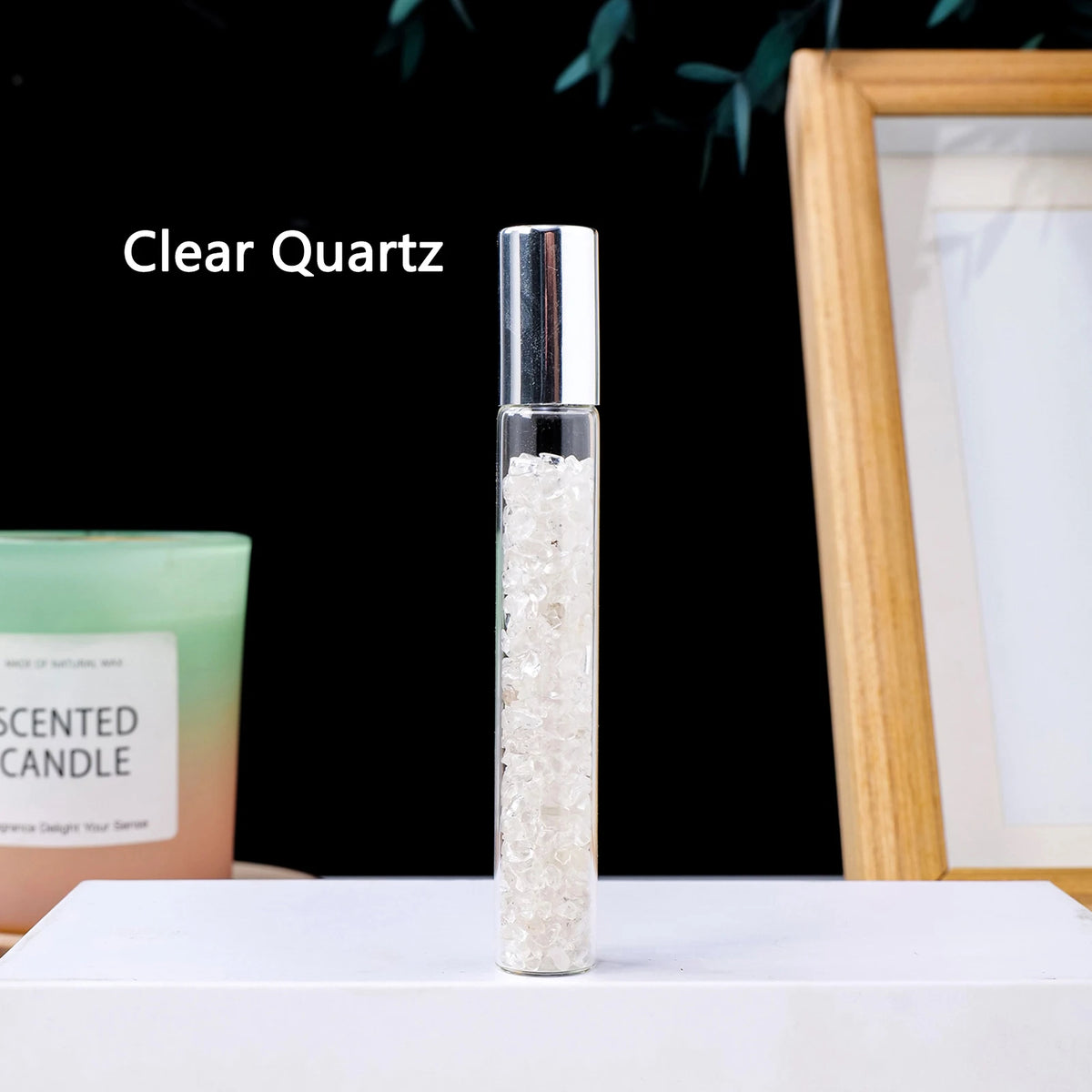 Natural crystal crushed stone perfume and essential oil bottle