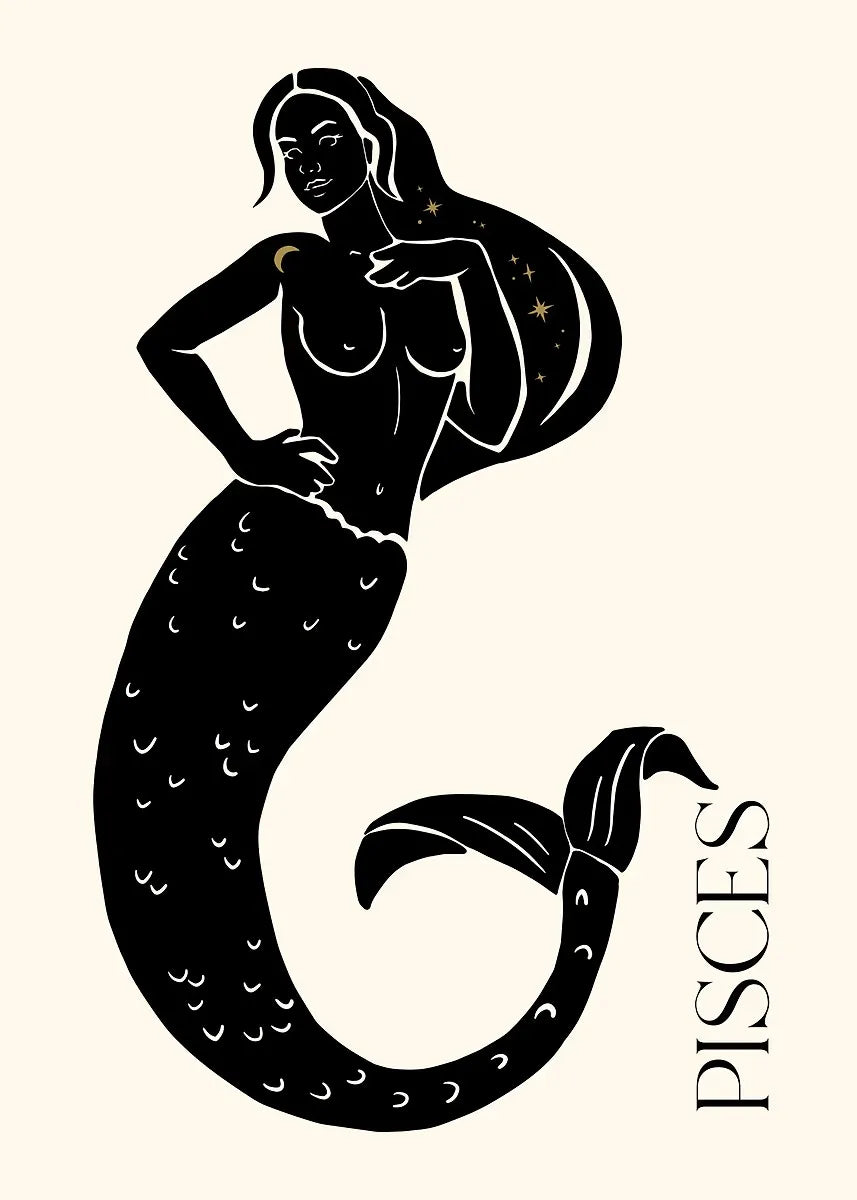 009 - Minimalist Vintage Lady Zodiac Canvas Print Wall Art