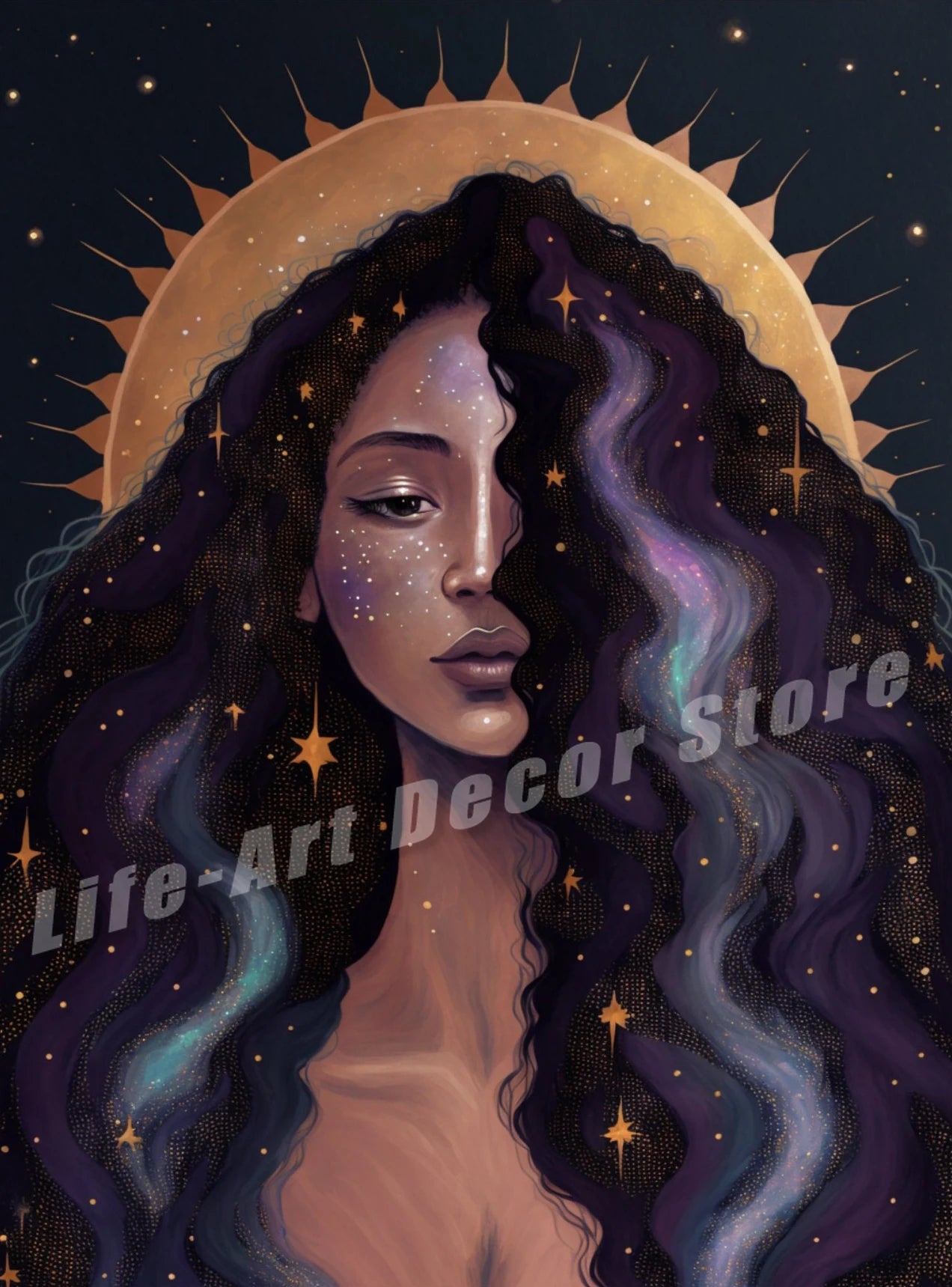 009 - Celestial Goddess Canvas Print Wall Art