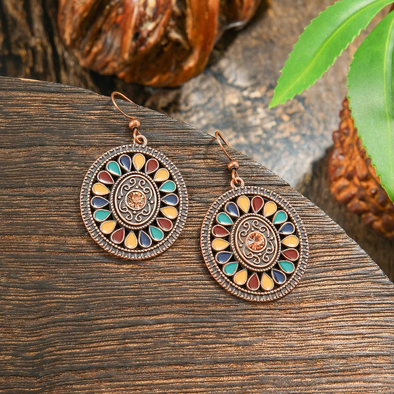 011 - Bohemian Bloom Water & Oil Drop Earrings