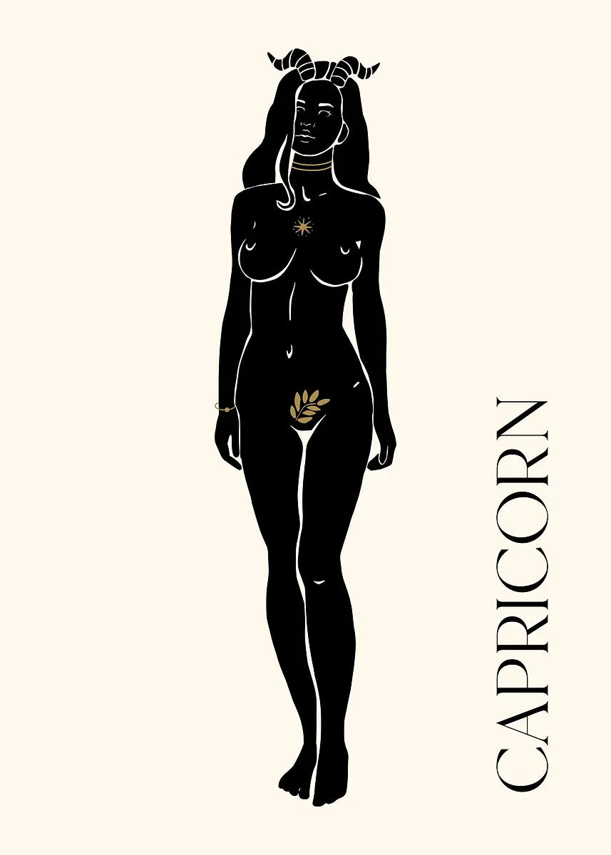 009 - Minimalist Vintage Lady Zodiac Canvas Print Wall Art