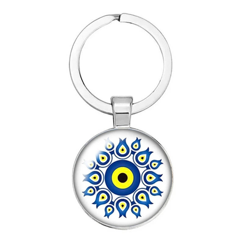 014 - Glass Turkish Evil Eye Keychain