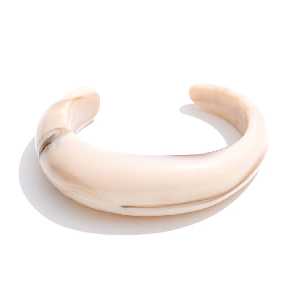 011 - Soft Spring Open Cuff Bangle Acrylic Bracelet