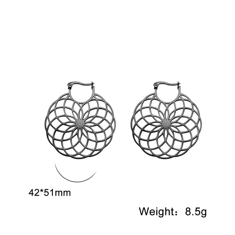 011 - Vintage Mandala Hoop Earrings
