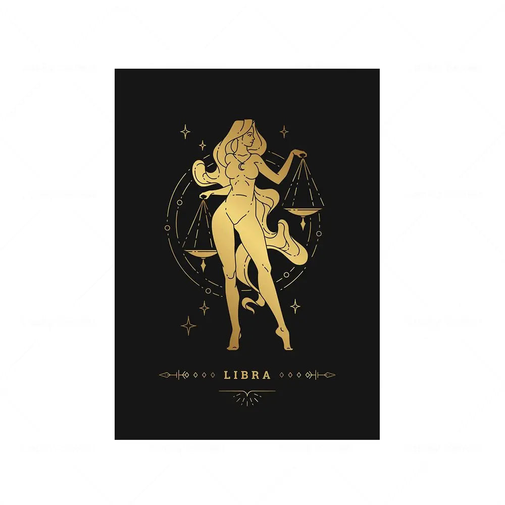 012 - Retro 12 Zodiac Canvas Print Wall Art