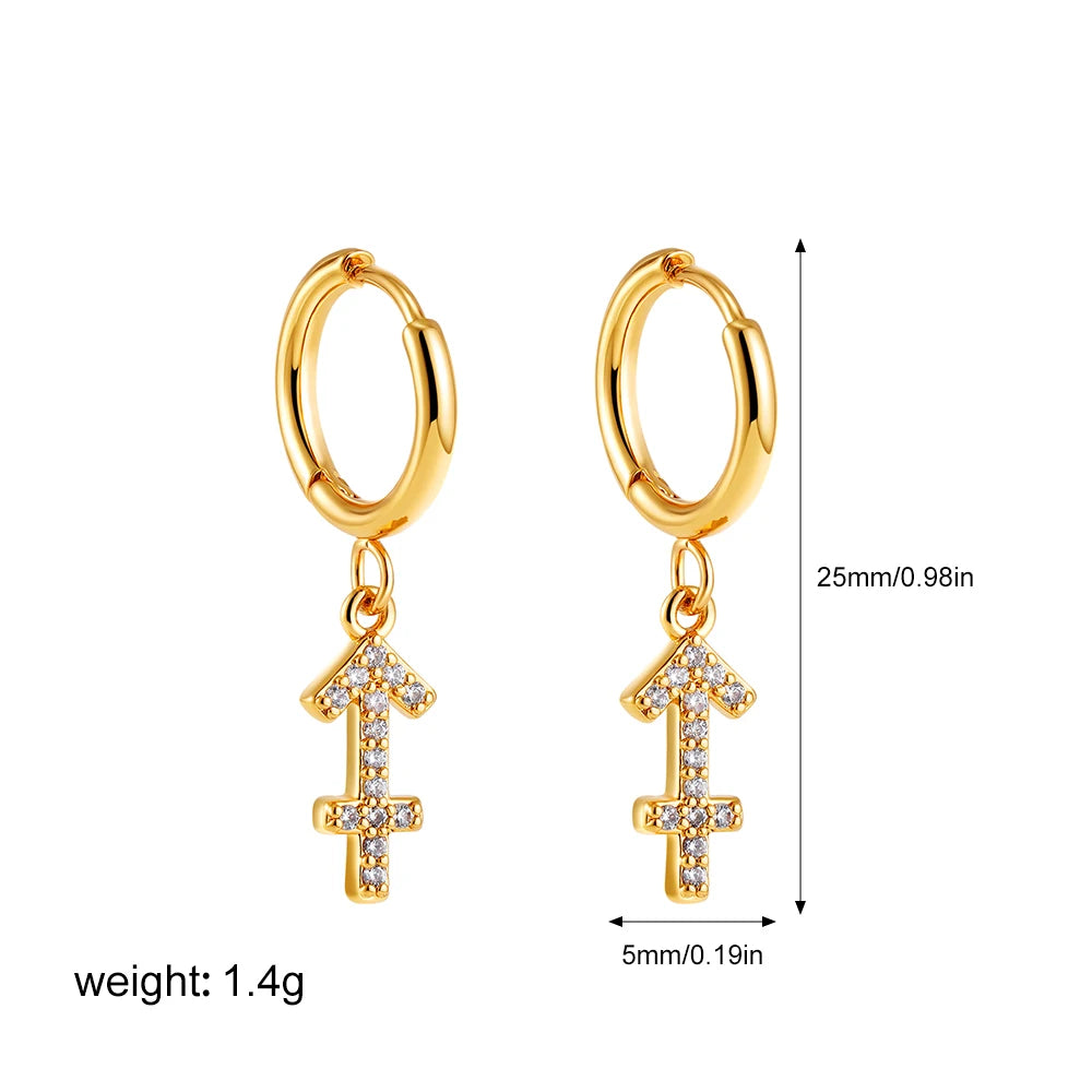 011 - Exquisite Zodiac Sign Drop Earrings