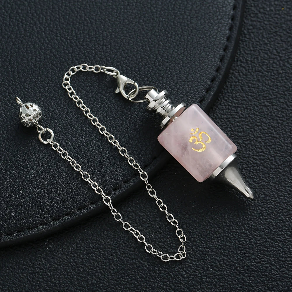 002 - Natural Quartz Crystal Chakra 3D Pendulum