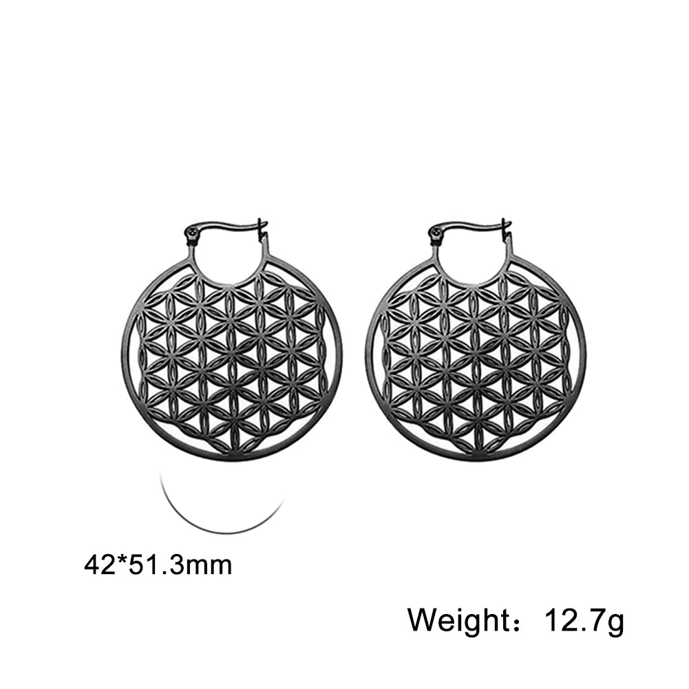 011 - Vintage Mandala Hoop Earrings