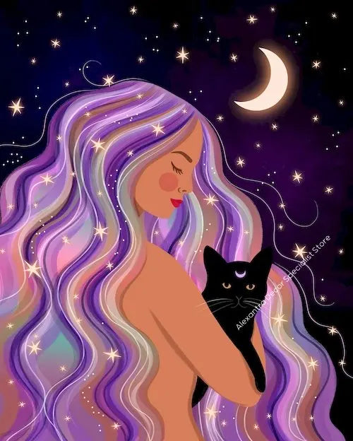009 - Moon Witch Canvas Print Wall Art