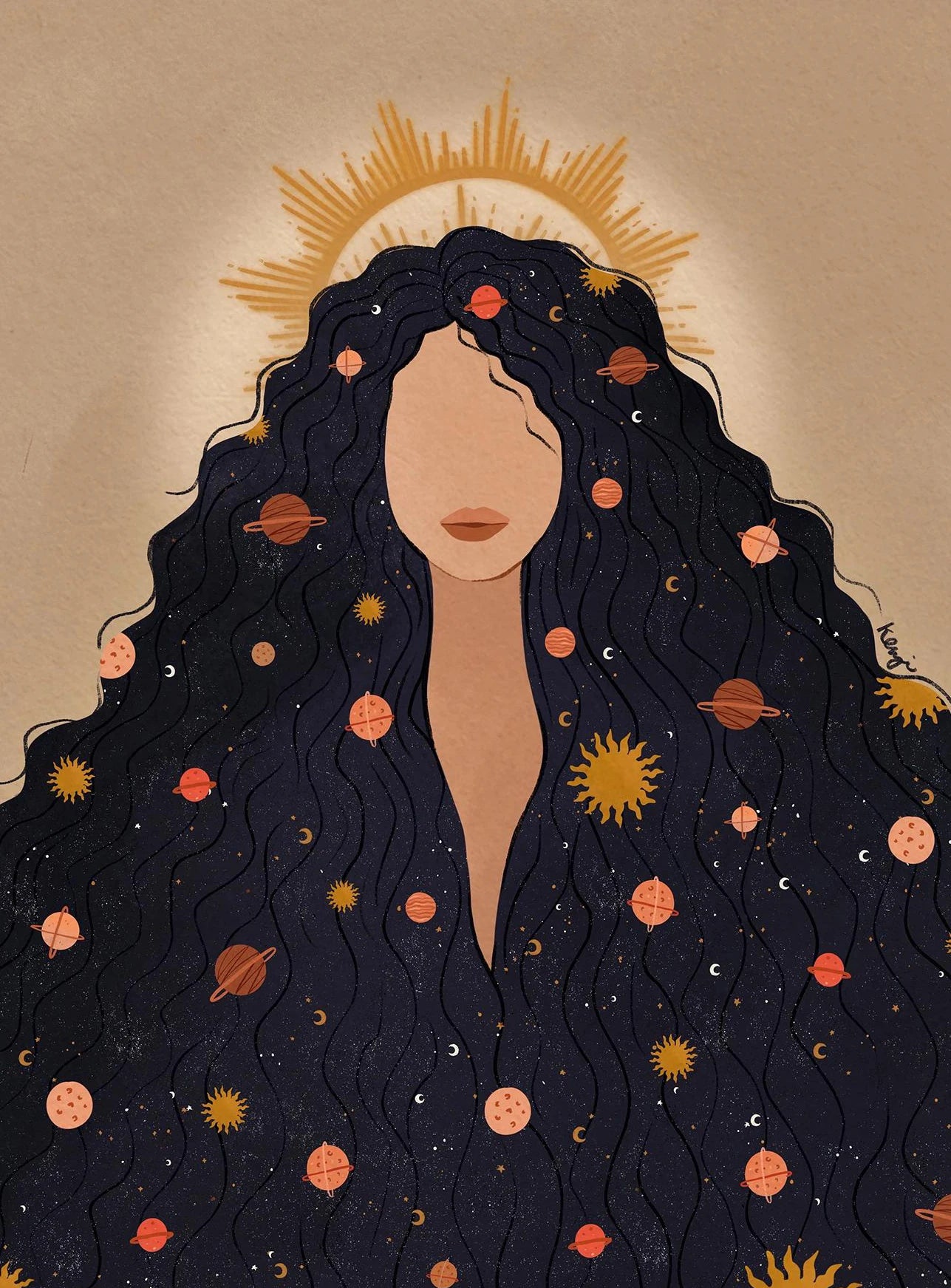 009 - Mystic Moon Goddess Canvas Print Wall Art