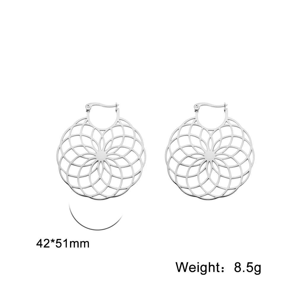 011 - Vintage Mandala Hoop Earrings
