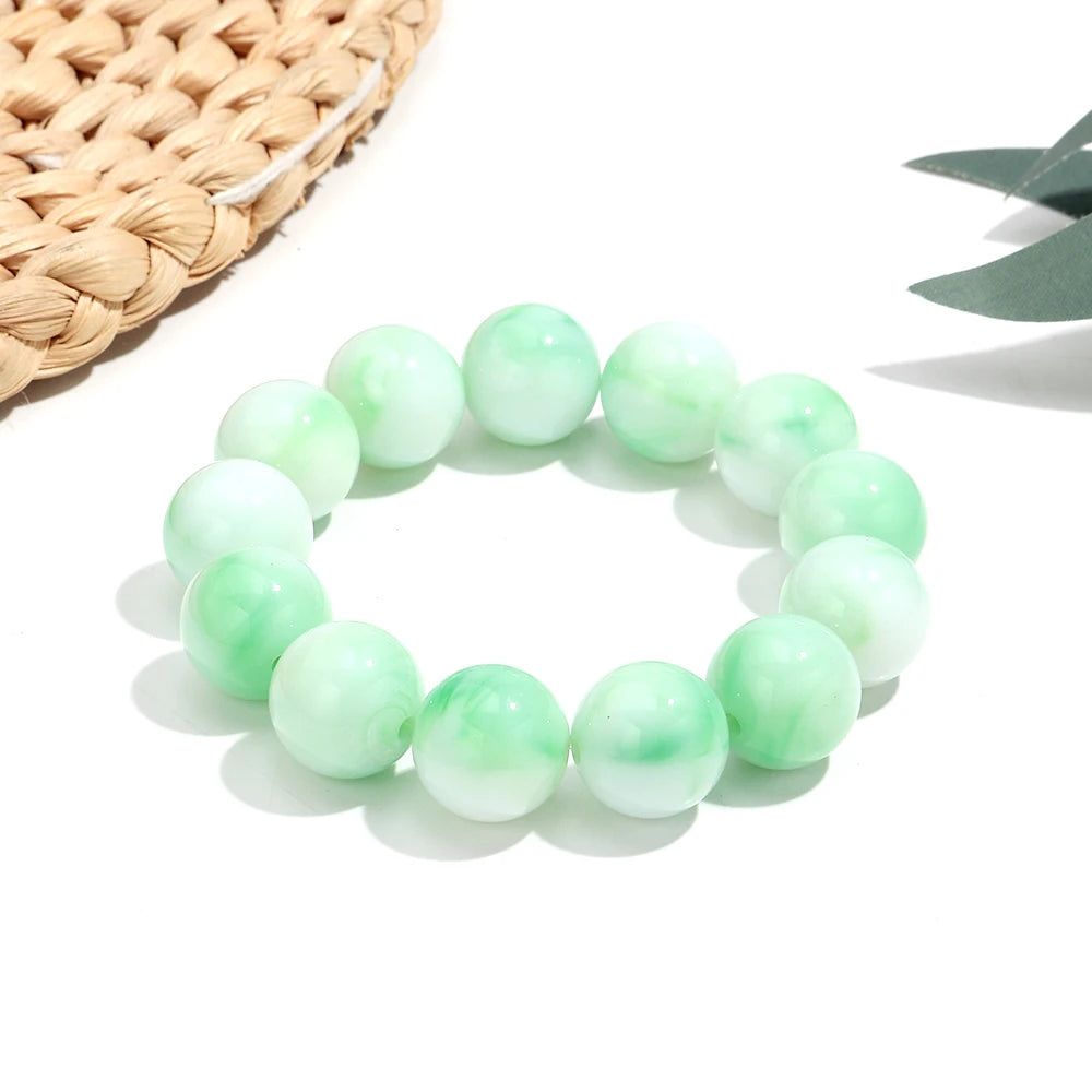 011 - Marbled Acrylic Beaded Strand Bracelet