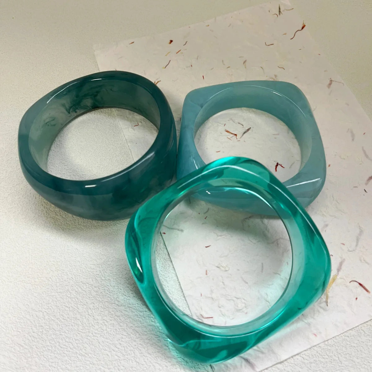 011 - Deep Sea Blue Chunky Bangle Bracelet Set