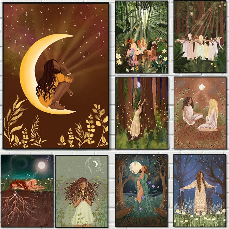 009 - Bohemian Moon Canvas Print Wall Art