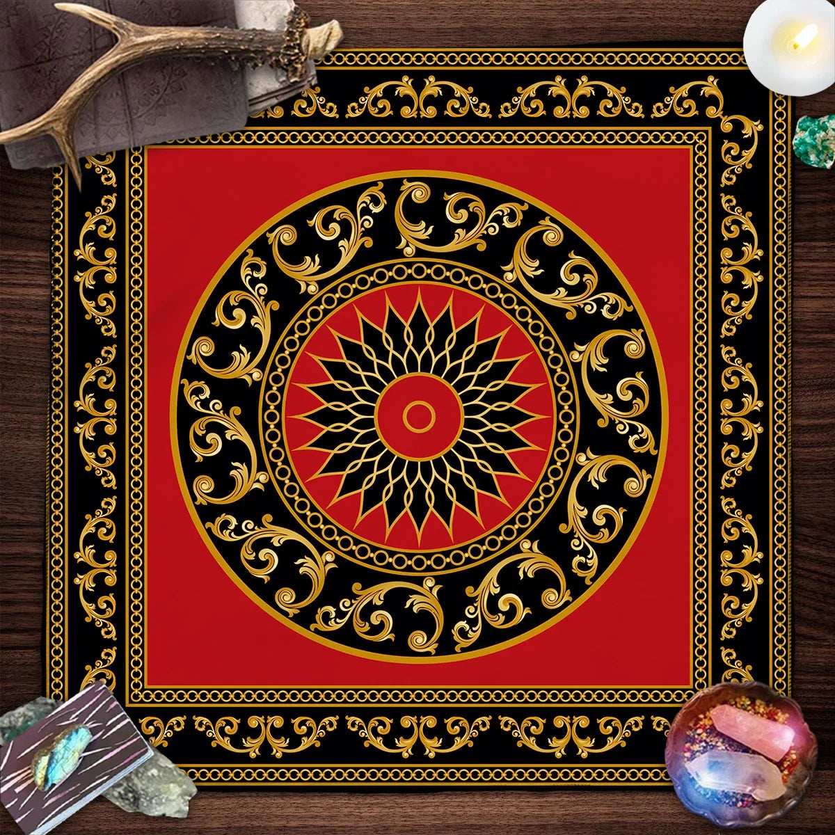 002 - Mandala & Flower of Life Divination Altar Cloth & Decor
