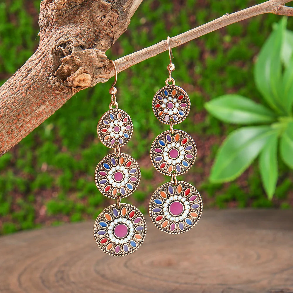 011 - Bohemian Water & Oil Drop Dangle Earrings